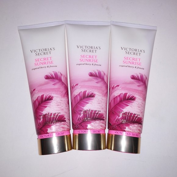 Set of 3 Victoria Secret Fragrance Lotion Secret‎ Sunset Full Size 8oz Each Gift